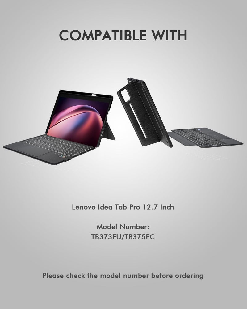 Doohoeek New Keyboard Folio w/Status Screen for Lenovo Idea Tab Pro 12.7" 2025, Idea Tab Pro 12.7 Inch Keyboard Bluetooth with Trackpad & Any-Angle Stand & Backlit Keyboard - Image 2