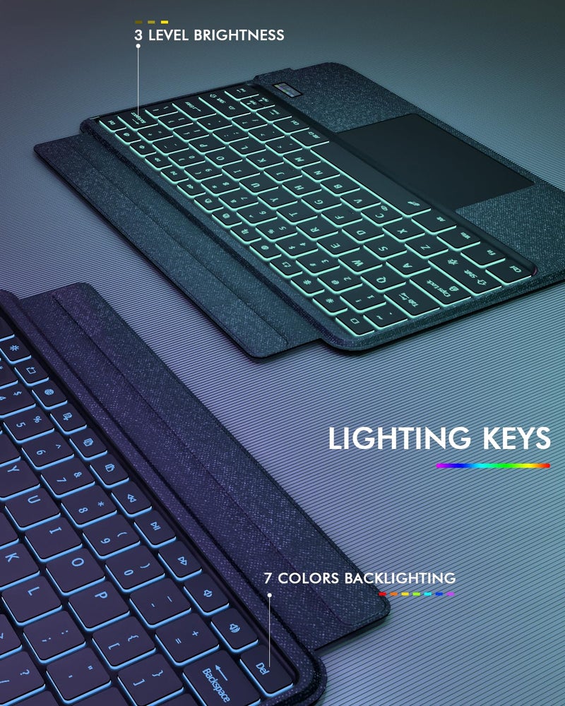 Doohoeek New Keyboard Folio w/Status Screen for Lenovo Idea Tab Pro 12.7" 2025, Idea Tab Pro 12.7 Inch Keyboard Bluetooth with Trackpad & Any-Angle Stand & Backlit Keyboard - Image 4