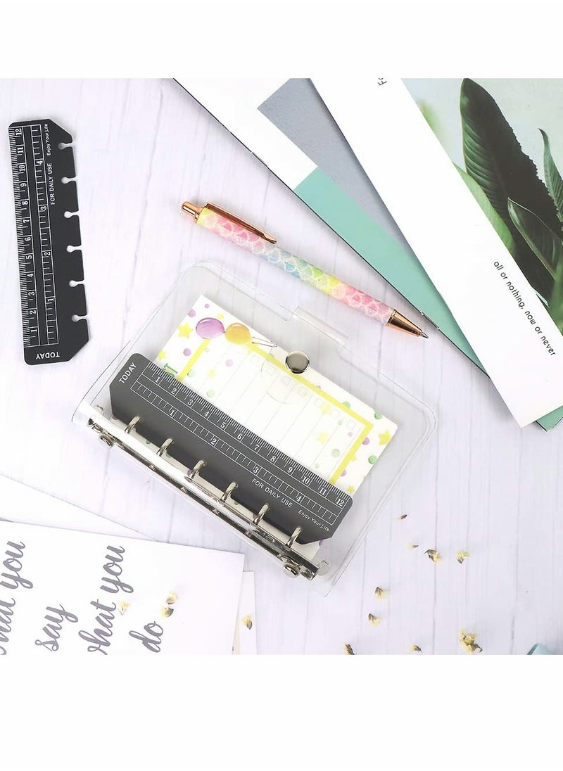 Excefore Black Ruler Bookmark Plastic Binder Divider A6 Straight Ruler Page Markers Today Planner Page Finders for A6 6 Ring Notebook Binder Refillable Journal 10 Pack  - Image 4