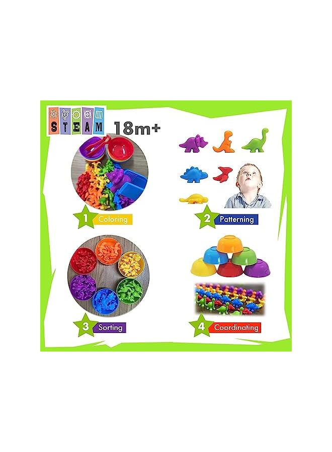 PROMASS Dinosaur Toys Matching Games with Sorting Cups,Color Sorting and Sensory Training,STEM Montessori Preschool Educational Learning Toys,Gift for Kids Aged 3 4 5 Years Old Boys Girls - Image 2