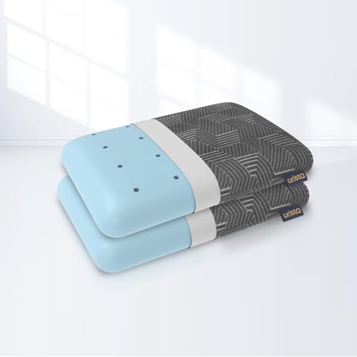 Orista™ Advance Gel Blended Memory Foam Sleep Enhancer Pillow | 2 Year Warranty | Cushions Neck & Shoulder Pain Relief | Orthopedic Pillow Back Side & Stomach Sleepers | 20 x 13 x 4 Inch | Set of 2 - Image 1