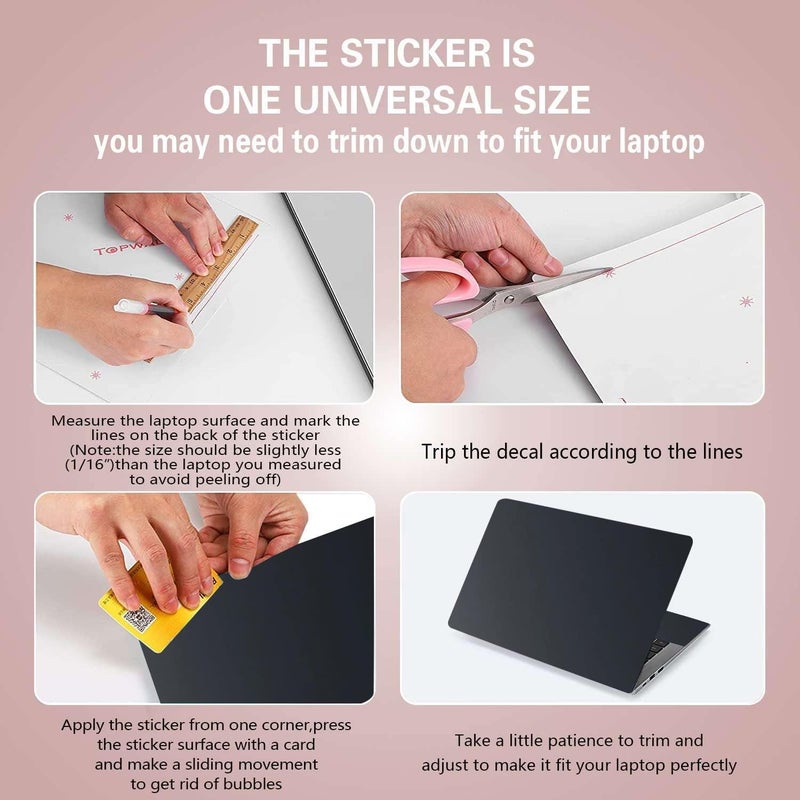 AORTDES 15.6 Inches Laptop Skin Sticker Netbook Skin Universal 12.1 13 13.3 14 15 15.4 Inches Personalized Reusable Notebook PC Art Protector by - Image 2