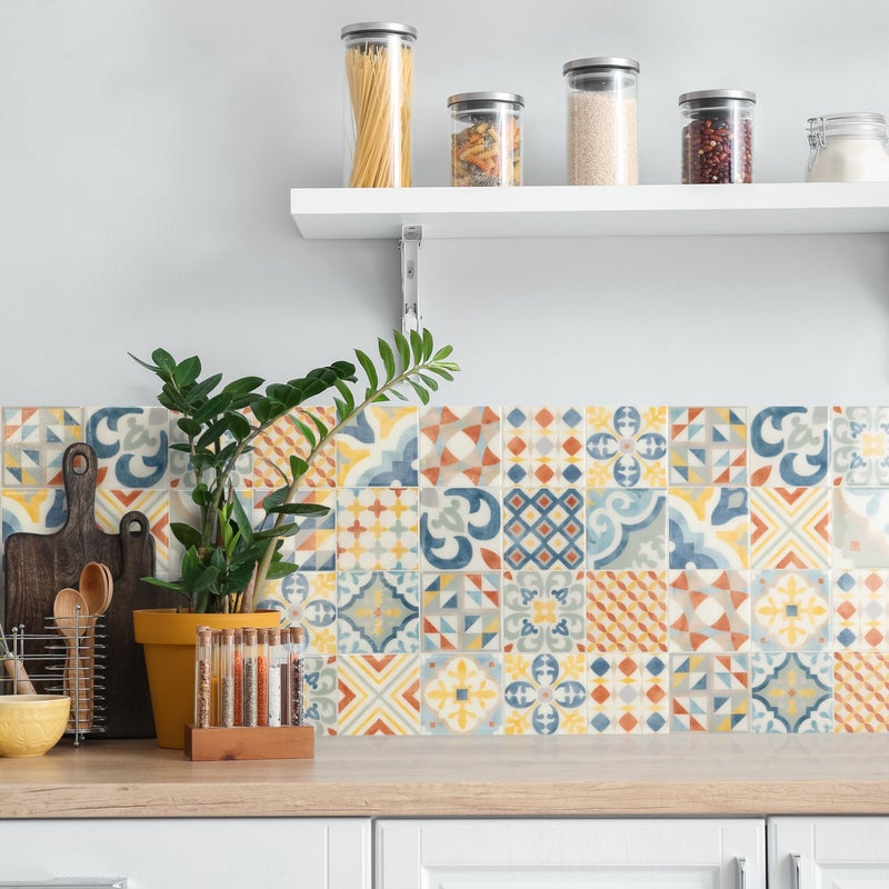 SMART TILES Peel and Stick Backsplash - 5 Sheets of 9" x 9" - 3D Adhesive Peel and Stick Tile Backsplash for Kitchen, Bathroom, Wall Tile - Image 2