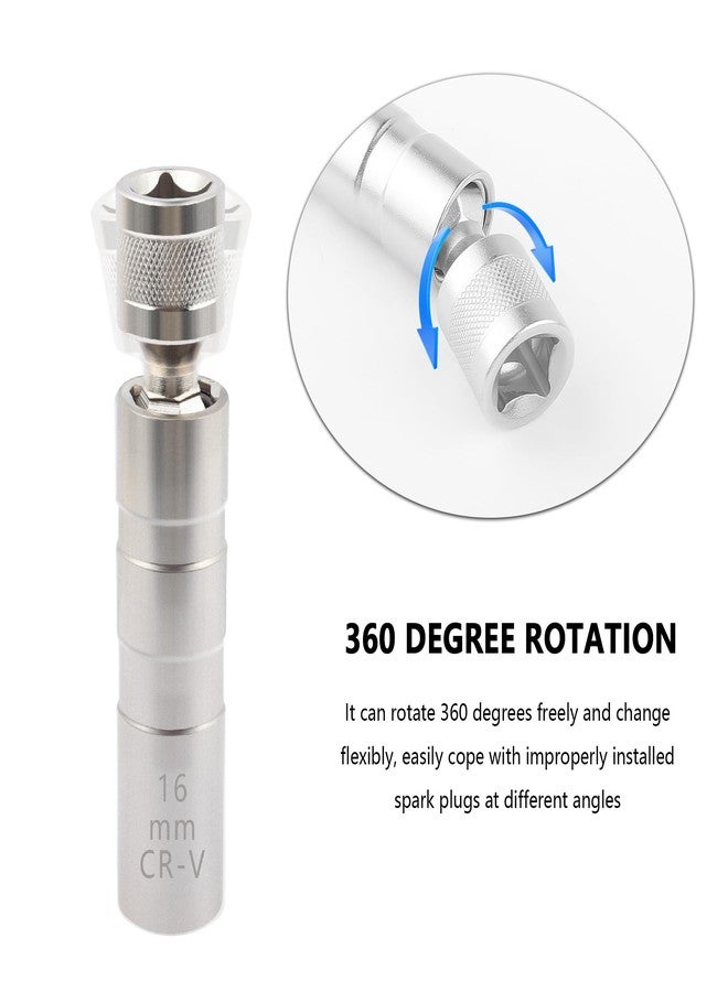 Salior 16mm&14mm Spark Plug Socket,Thin Wall 12 Points 3/8" Drive Spark Plug Removal Tool Compatible with BMW Nissan More Car,CRV Steel Magnetic Spark Plug Socket Set Car Tools (14mm+16mm) - Image 5