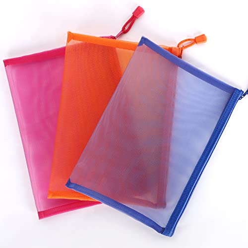 Sinzip 12 Pieces Zipper Nylon Mesh Pouch Mesh Cosmetic Bags Makeup Bags Pencil Case Multipurpose Travel Bags for Cosmetic School Office Supplies and Travel Accessories Multicolored 01 A5 - Image 3