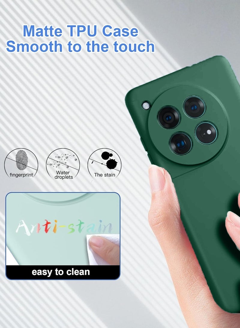 Wtech Soft Liquid Silicone Case Cover For OnePlus 12 5G 2023 Dark Green - Image 3