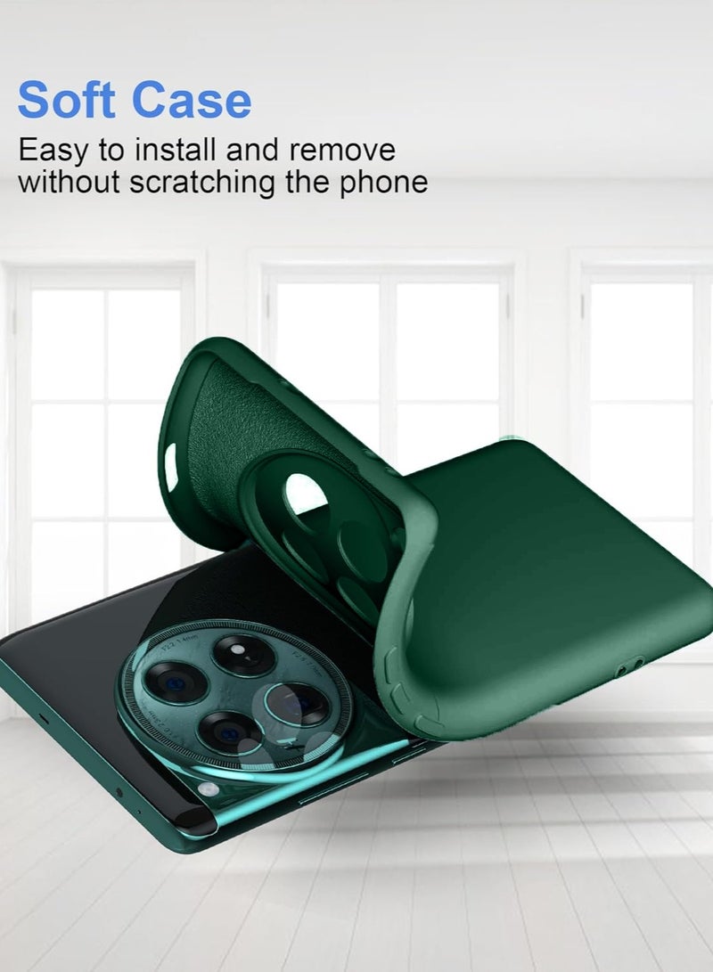 Wtech Soft Liquid Silicone Case Cover For OnePlus 12 5G 2023 Dark Green - Image 4