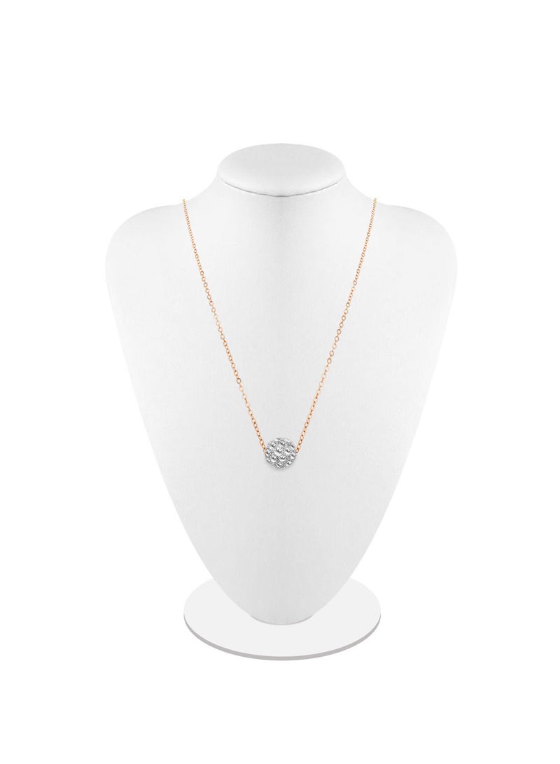 اليسا Stainless Steel Necklaces with Round Crystal Ball Pendant - Image 3