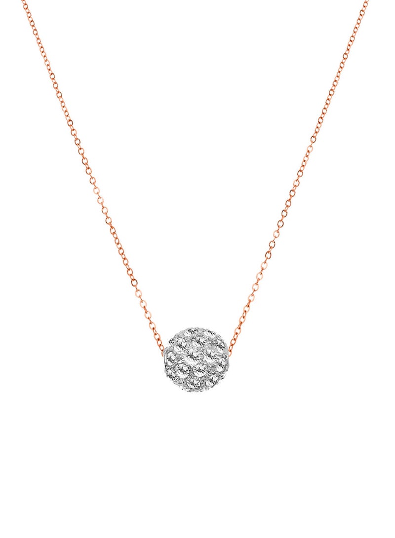 اليسا Stainless Steel Necklaces with Round Crystal Ball Pendant - Image 1