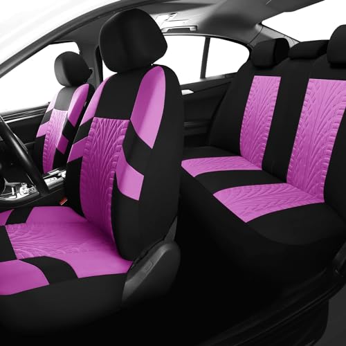 VarCozy Car Seat Covers Full Set, Front & Split Rear Bench for Car, Universal Cloth SUV, Sedan, Van, Automotive Interior Covers, Airbag Compatible - Image 3
