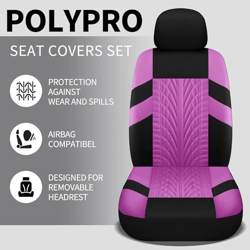 VarCozy Car Seat Covers Full Set, Front & Split Rear Bench for Car, Universal Cloth SUV, Sedan, Van, Automotive Interior Covers, Airbag Compatible - Image 5