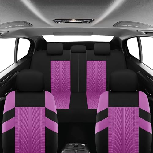 VarCozy Car Seat Covers Full Set, Front & Split Rear Bench for Car, Universal Cloth SUV, Sedan, Van, Automotive Interior Covers, Airbag Compatible - Image 4