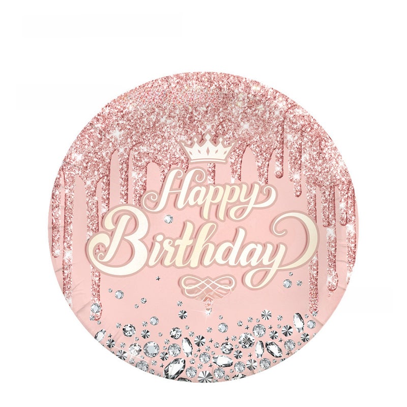 Pink Lotus Rose Gold Diamond Party Tableware Set 9 inch plate 10p-pink diamond birthday 