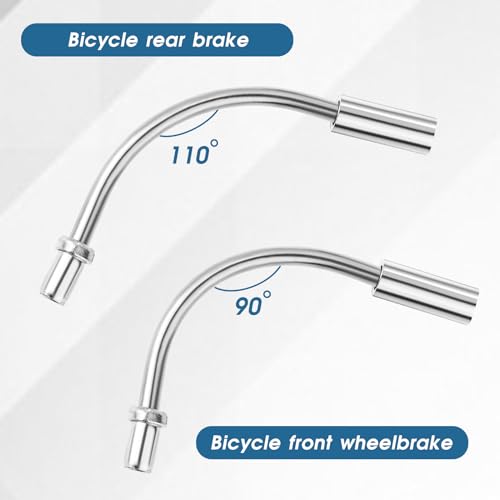 Trinkrittey Bike V Brake Noodle Cable Guide Pipe 8Pcs Brake Noodle Cable Guide Pipe and End Caps Accessories with Rubber Boots for Mountain and Road Bicycle - Image 3