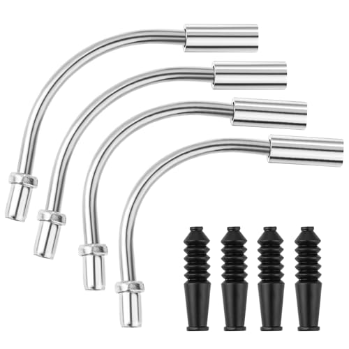 Trinkrittey Bike V Brake Noodle Cable Guide Pipe 8Pcs Brake Noodle Cable Guide Pipe and End Caps Accessories with Rubber Boots for Mountain and Road Bicycle - Image 1