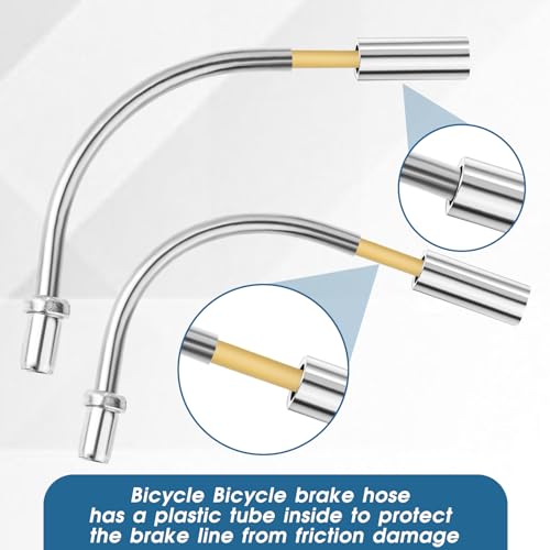 Trinkrittey Bike V Brake Noodle Cable Guide Pipe 8Pcs Brake Noodle Cable Guide Pipe and End Caps Accessories with Rubber Boots for Mountain and Road Bicycle - Image 4
