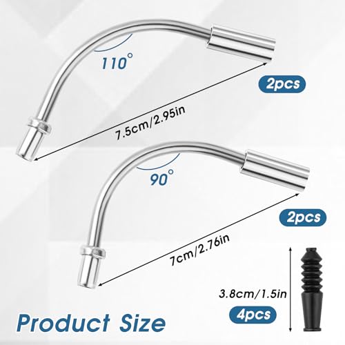 Trinkrittey Bike V Brake Noodle Cable Guide Pipe 8Pcs Brake Noodle Cable Guide Pipe and End Caps Accessories with Rubber Boots for Mountain and Road Bicycle - Image 2