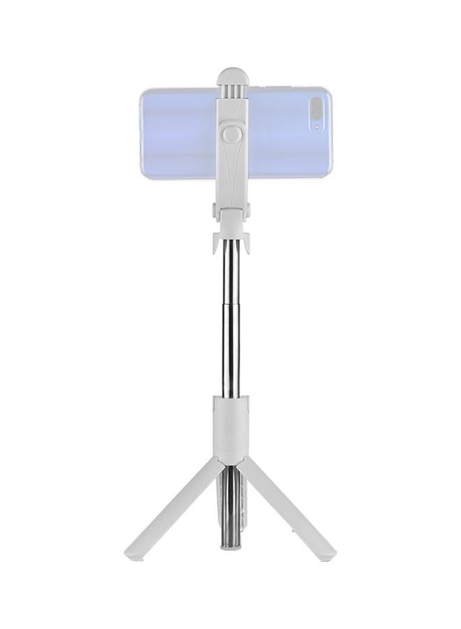 NIBEMINENT Extendable Selfie Stick Tripod With Bluetooth Remote Controller White/Silver  - Image 1