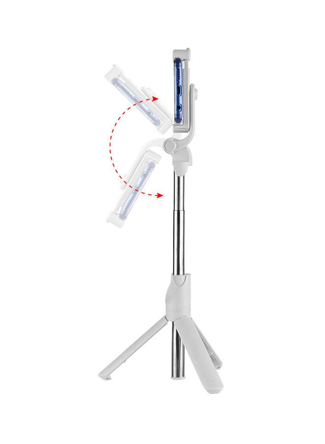 NIBEMINENT Extendable Selfie Stick Tripod With Bluetooth Remote Controller White/Silver  - Image 2