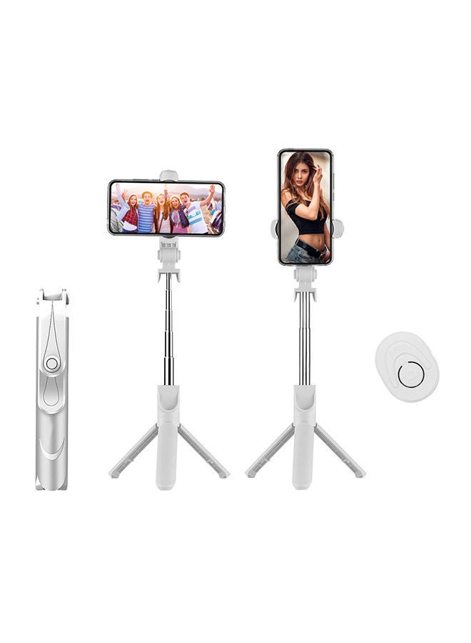 NIBEMINENT Extendable Selfie Stick Tripod With Bluetooth Remote Controller White/Silver  - Image 3