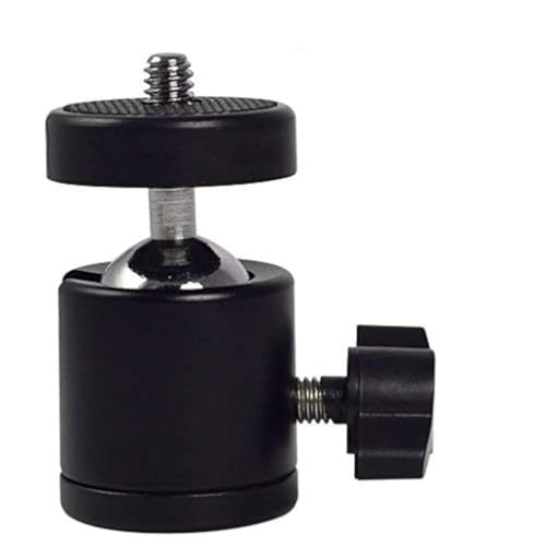 HIFFIN Swivel Mini Ball Head 1/4" Screw 360 Degree Aluminum Alloy Body Rotating Swivel Mini Tripod Ball Head with 1/4" Screw Thread Base Mount for Lighter DSLR Camera Camcorder - Image 1