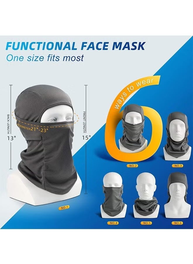 ATRJSZ 3Pcs Balaclava Face Mask, Adjustable Windproof Dustproof UV Protection Face Cover for Men Women Skiing Snowboarding Cycling Hiking, Black, Navy Blue, Grey - Image 2