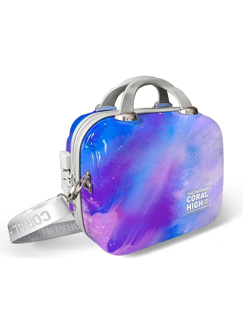 CORAL HIGH Colorful Patterned PC Makeup Bag with Shoulder Strap 16839