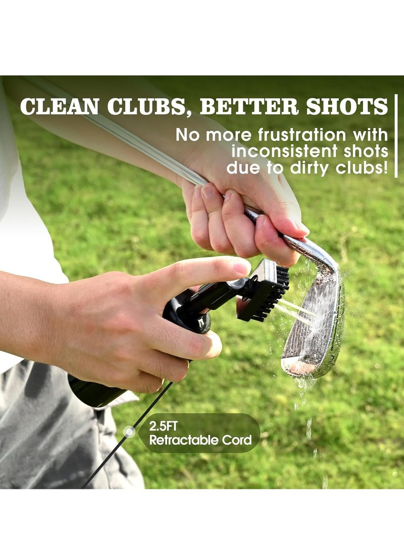 Oasisgalore 2 Pcs Golf Club Brushes and Groove Cleaner with Retractable Zipline Carabiner Golf Brush Head, Comfortable Grip  - Image 2