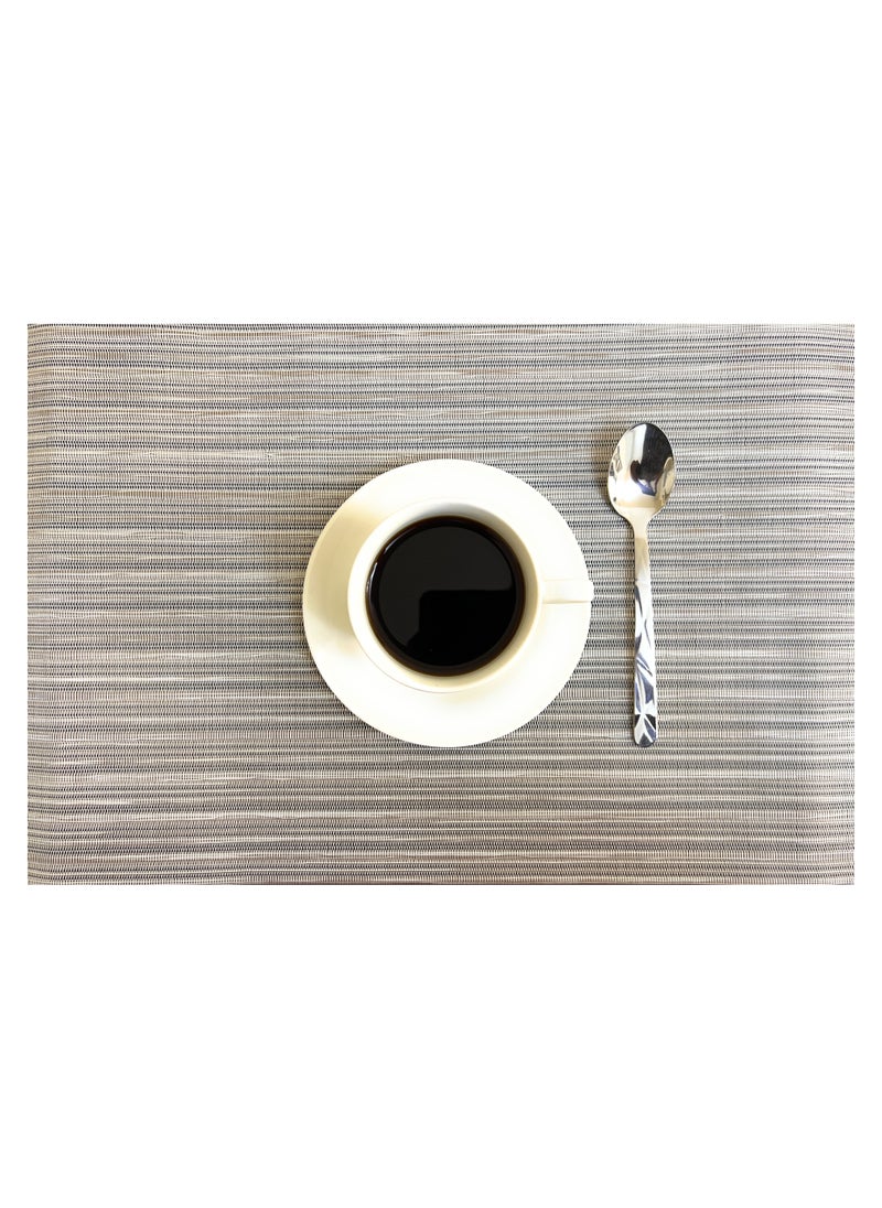 VIO Set of 6 Durable Vinyl Washable Wipeable Heat Resistant Placemats Anti Abrasion Quick Drying Beautiful Non Slip Woven Protector PVC Table Mats for Dining Kitchen Home Indoor Outdoor Style 6  - Image 1