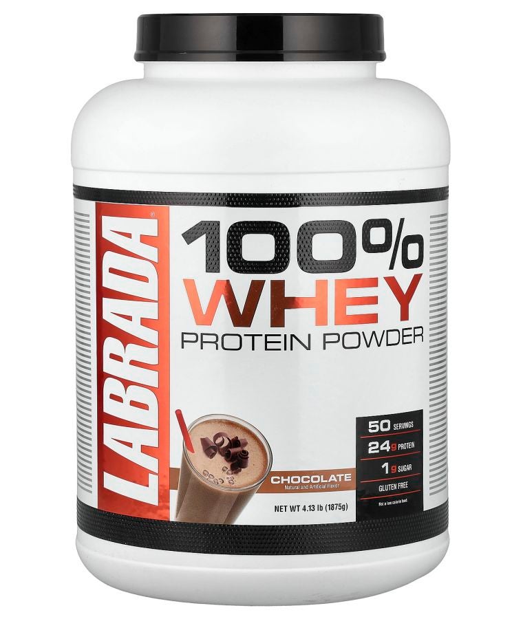 LABRADA 100% Whey Protein Powder Chocolate 4.13 lb (1875 g)