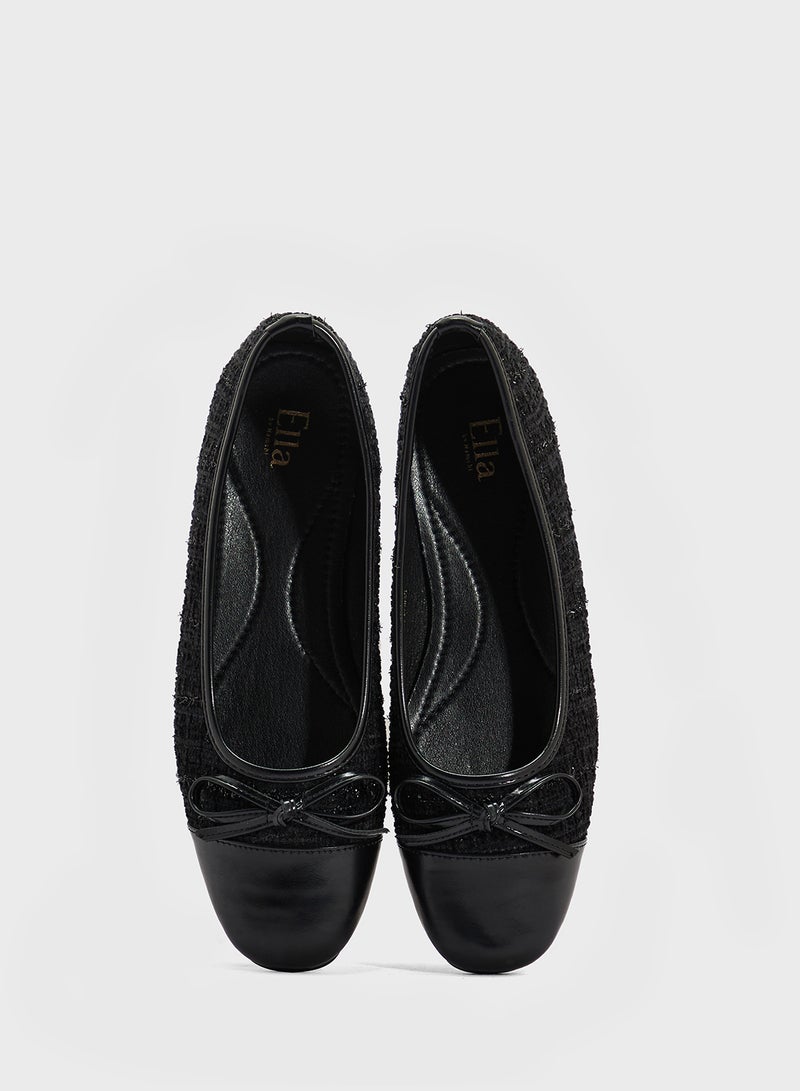 ELLA Womens Ballerina Flat With Bow  - Image 4