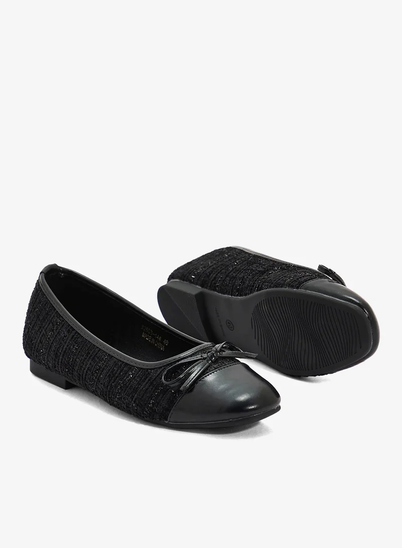 Ella Black Womens Ballerina Flat With Bow for Women | Best Price UAE