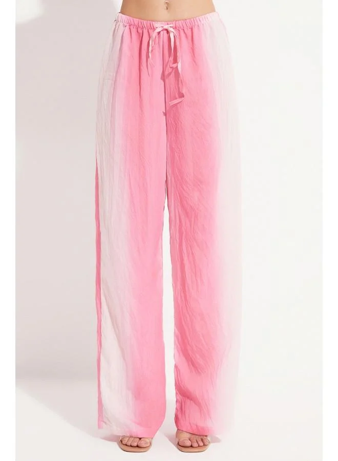JUNE June Women Viscose Blend Shirt Trouser Set Pink