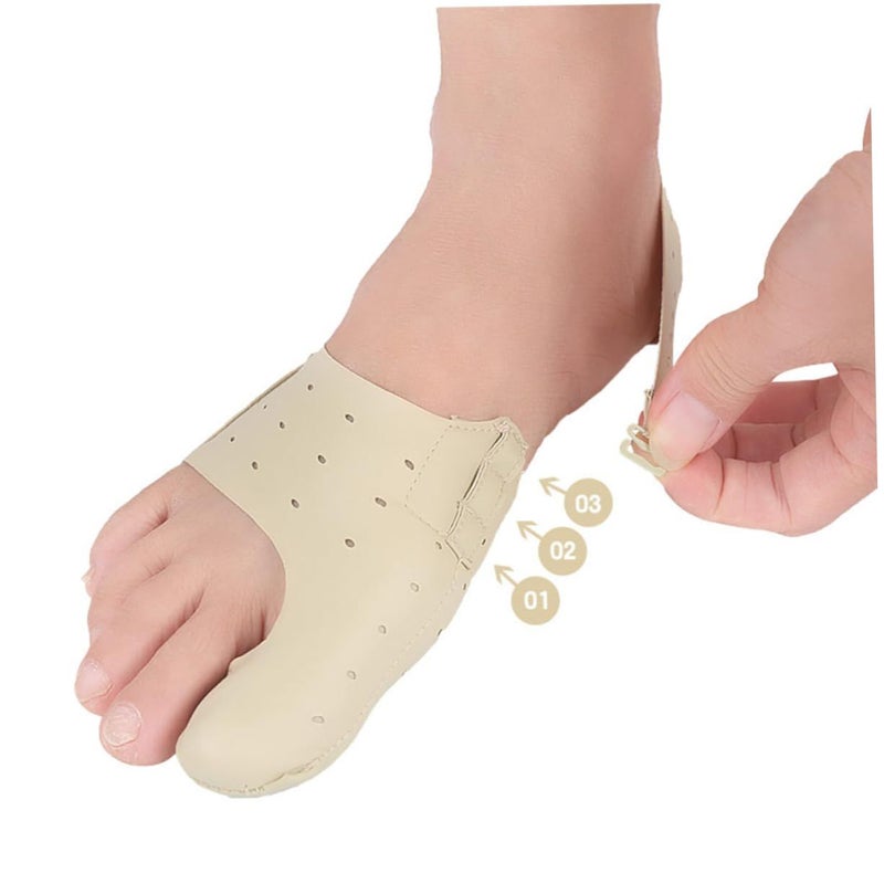 Beige Unisex Breathable Bunion Correction Toe Separator Socks Size S - Image 3