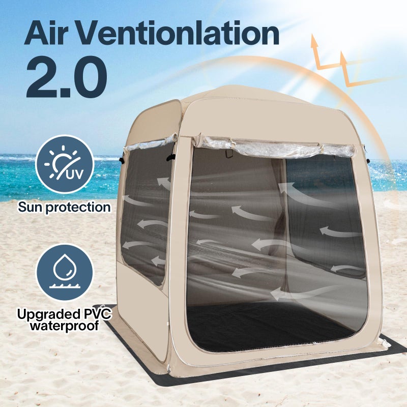 EighteenTek 5 Person All Weather Pop Up Camping Screen Tent/SUV Tent, Outdoor Screen Room for Camping with Shelter Mesh & Waterproof PVC, Instant Screen House Portable for Car SUV Van 7'L X 6.5'W X 7.7'H - Image 3