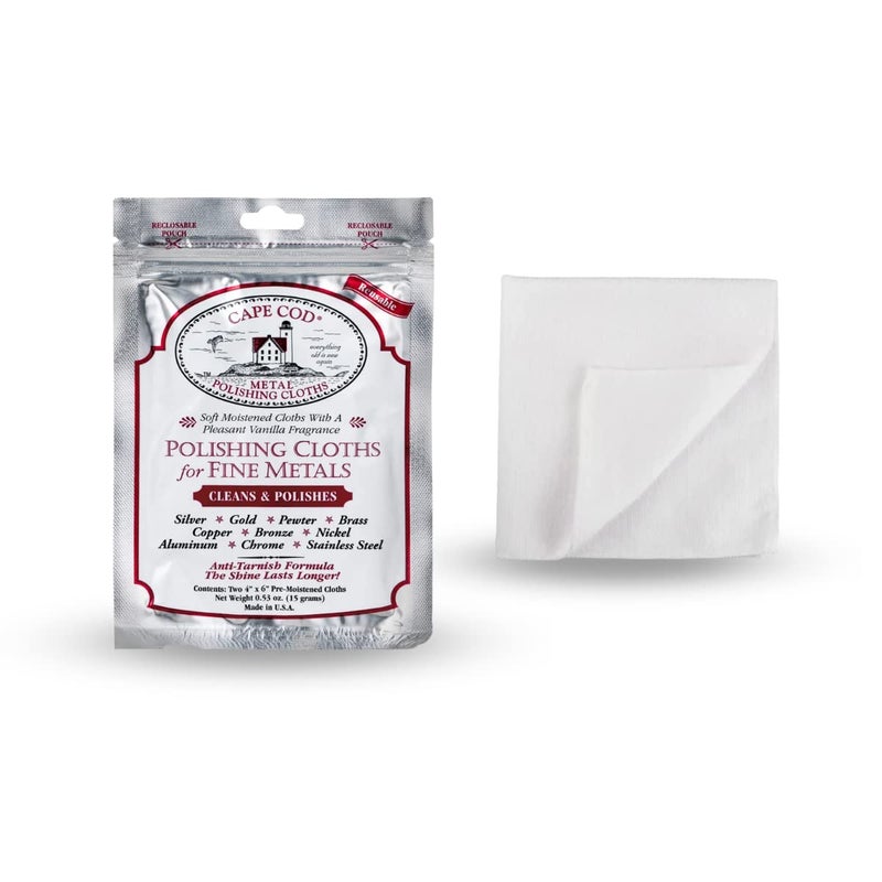 Cape Cod Polishing Cloth Buffing Cloth Bundle For Fine Metals Jewelry Cleaner and Tarnish Remover Silver Polishing to a Brilliant Shine