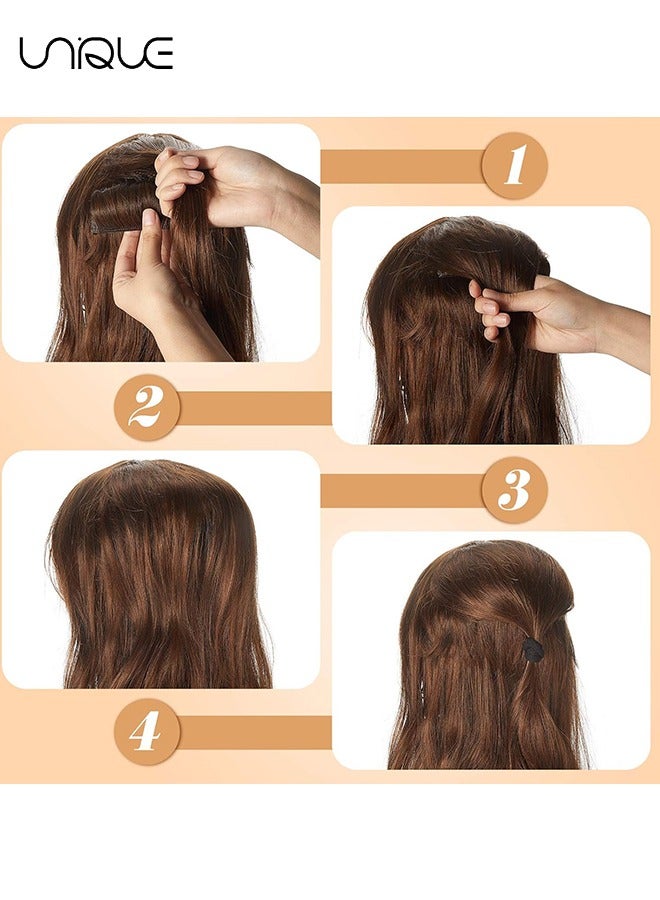 يونيك 3 قطع كعكة الشعر غير مرئية كاذبة الشعر كليب ، الشعر قاعدة نتوء رقيق الشعر وسادة تصفيف إدراج أداة حجم رقيق الأميرة تصفيف زيادة وسادة الشعر للنساء الفتيات (أسود ، بني فاتح ، بني غامق) - Image 5