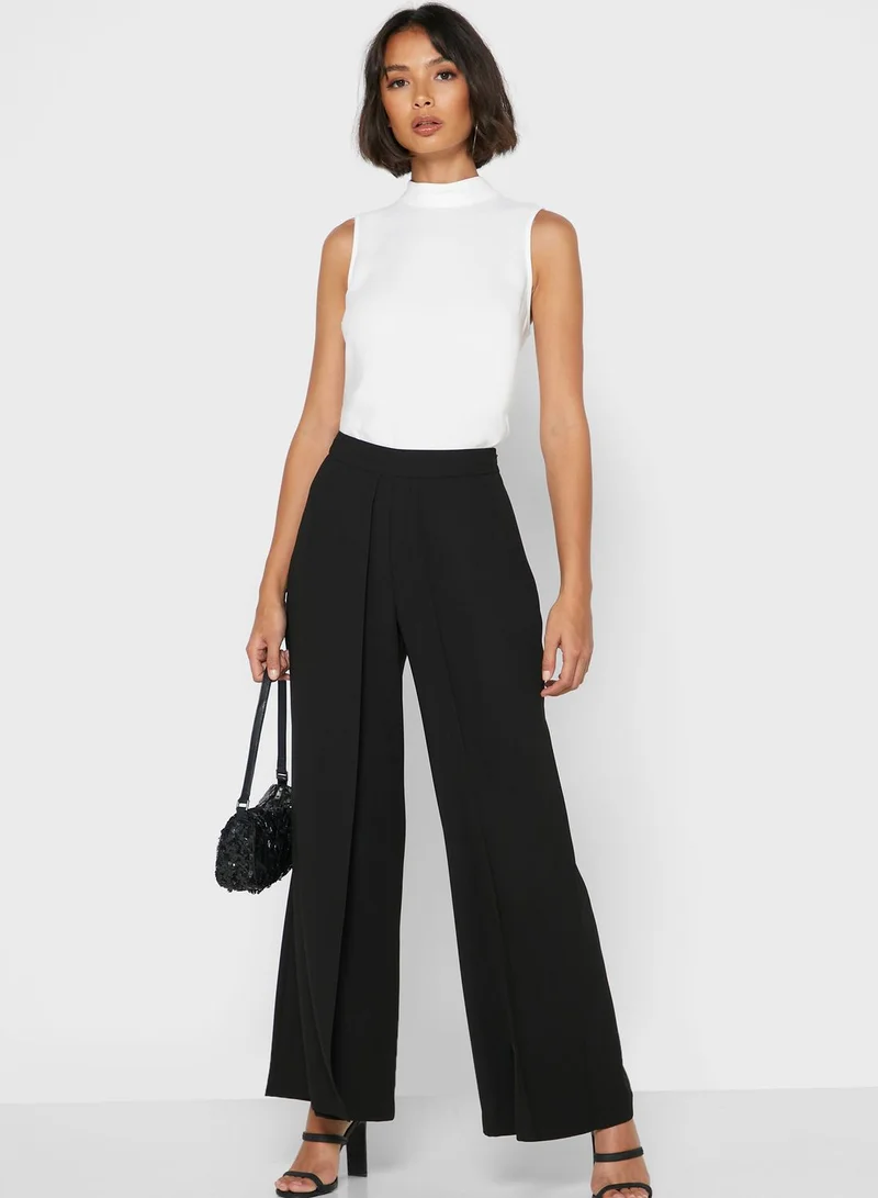 Wallis Petite Overlay Wide Leg Pants