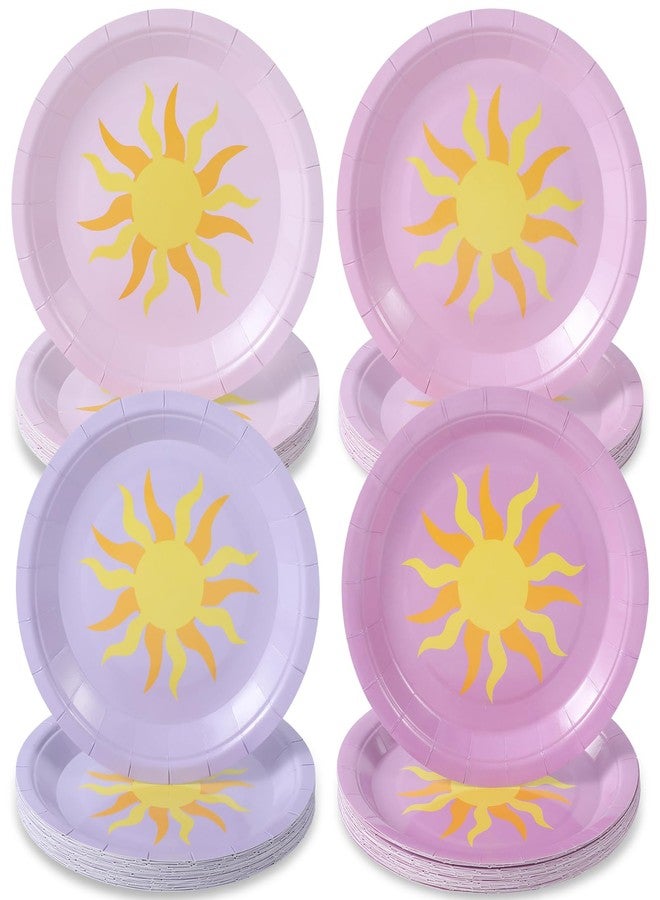 Widecook 40 Pack Purple and Sun Birthday Party Plates for Purple Party Decorations 1st Birthday Paper Plates Sun Tableware Set for Baby Shower Wedding Supplies - Image 1