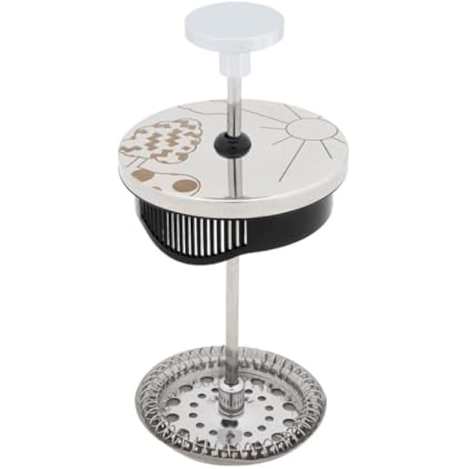 Any Morning French Press Coffee Maker  Borosilicate Glass Coffee Press  Compact Glass French Press With Stainless Steel Filter Durable And Heat Resistant Silver 600Ml 20 Oz 2 Cup - Image 5