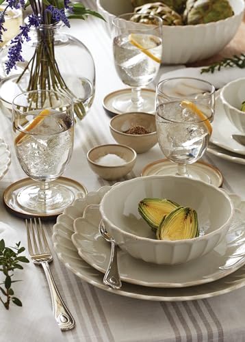 Lenox Dinnerware Set, French Perle Scallop 4-Piece Place Setting, Service For 1, Dinnerware Set, Stoneware, Includes Plates, Bowl, and Mug, Dishwasher And Microwave Safe, Dish Set (White, 4 Piece) - Image 5