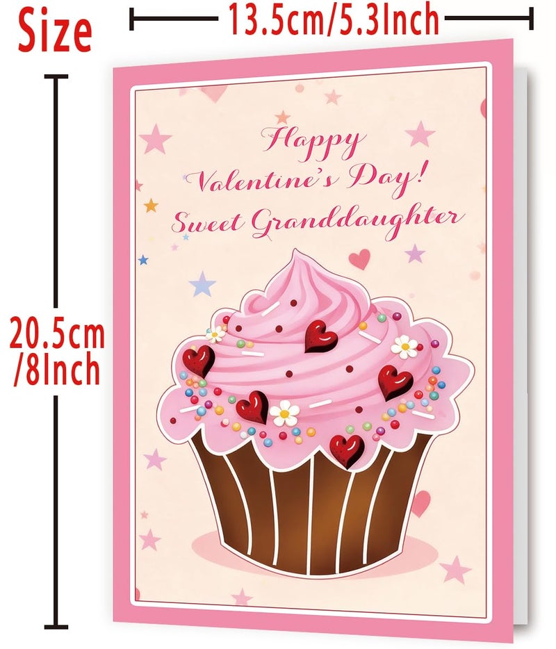 OJsensai Cute Cake Valentineâ€™s Day Card Gifts for Granddaughterï¼ŒSweet Valentines Day Gifts for Her Girl Kids from Grandma Grandpa Grandparents - Image 3
