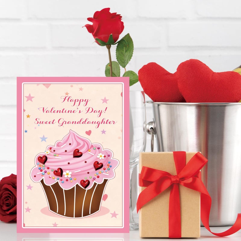 OJsensai Cute Cake Valentineâ€™s Day Card Gifts for Granddaughterï¼ŒSweet Valentines Day Gifts for Her Girl Kids from Grandma Grandpa Grandparents - Image 5