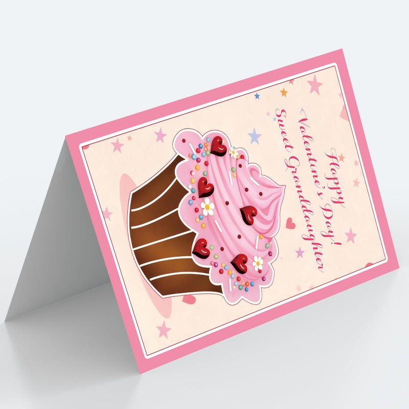OJsensai Cute Cake Valentineâ€™s Day Card Gifts for Granddaughterï¼ŒSweet Valentines Day Gifts for Her Girl Kids from Grandma Grandpa Grandparents - Image 4