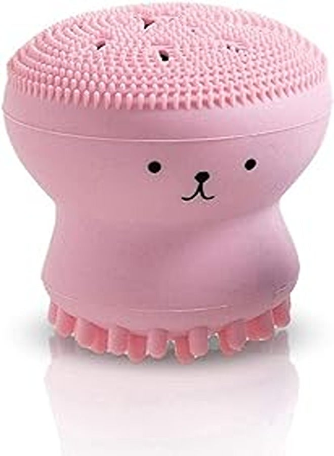1pc Face Washing Brush Soft Silicone Facial Cleansing Brush Pore Cleaner Sweet Octopus Skin Scrubber Face Massager- assorted colors
