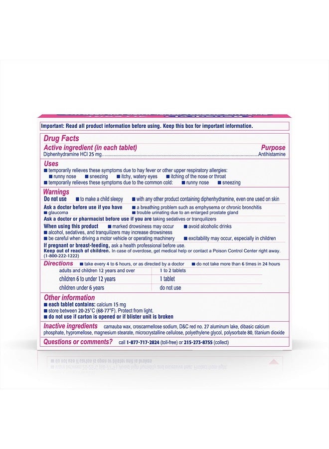 Johnson & Johnson Benadryl Ultratabs Antihistamine Allergy Relief with Diphenhydramine HCl, 24 Count - Image 3