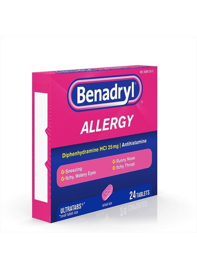 Johnson & Johnson Benadryl Ultratabs Antihistamine Allergy Relief with Diphenhydramine HCl, 24 Count - Image 5