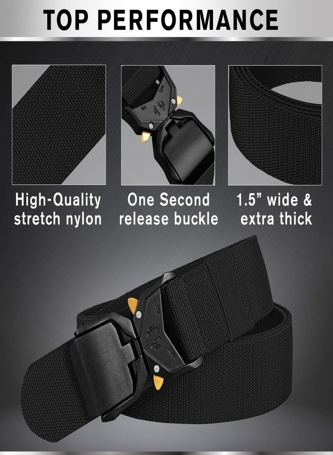 TECEUM Tactical Belt – Black B1 M – Heavy-Duty Military, Work, Hiking,Rigger, Utility, EDC Men’s Belts – Quick-Release – Nylon Web - Image 3