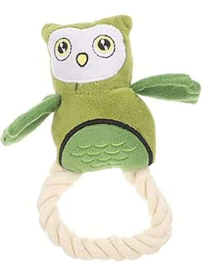 Interactive Plush Owl Toy With Realistic Sounds And Cotton Rope For Dogs And Cats - Image 1