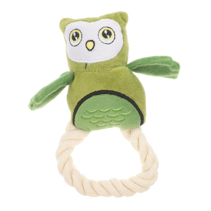 Interactive Plush Owl Toy With Realistic Sounds And Cotton Rope For Dogs And Cats - Image 2